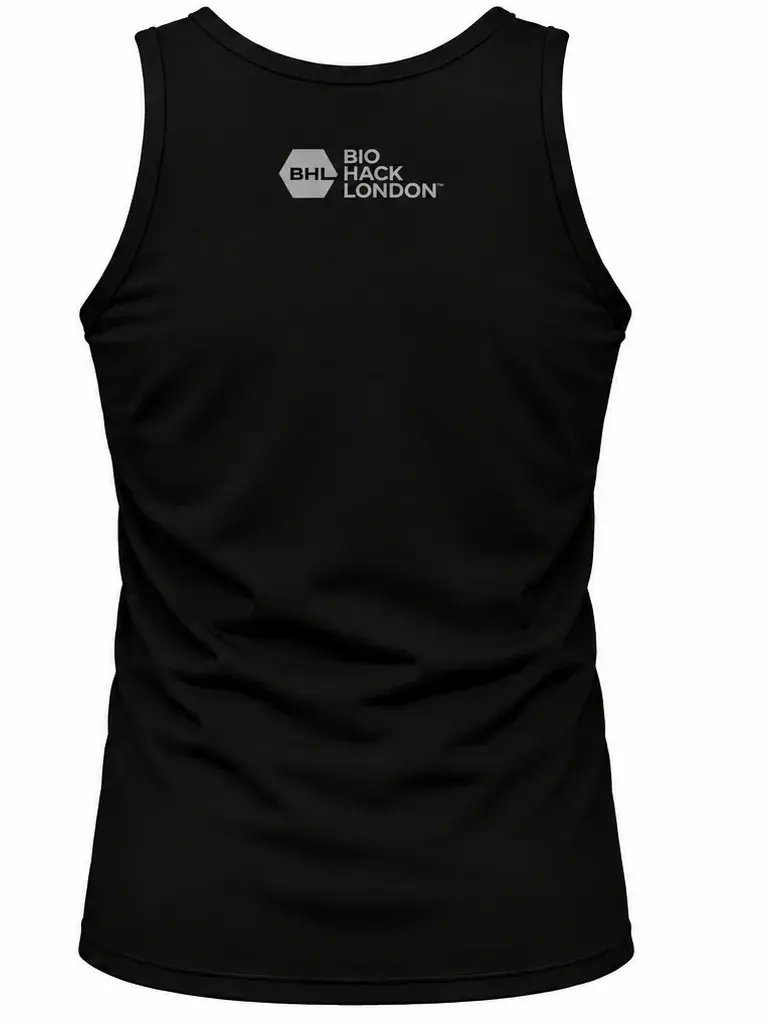 Black vest with the grey BHL logo on the back